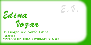 edina vozar business card